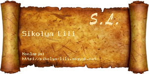 Sikolya Lili névjegykártya